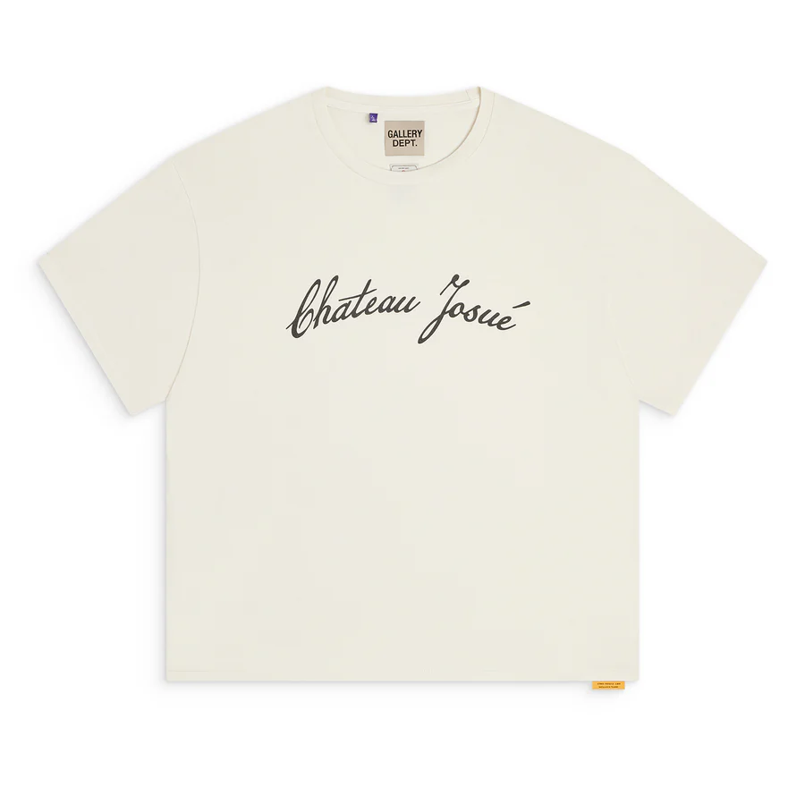 CHATEAU JOSUÉ SCRIPT TEE Archival White front CHATEAU JOSUÉ SCRIPT TEE Archival White front