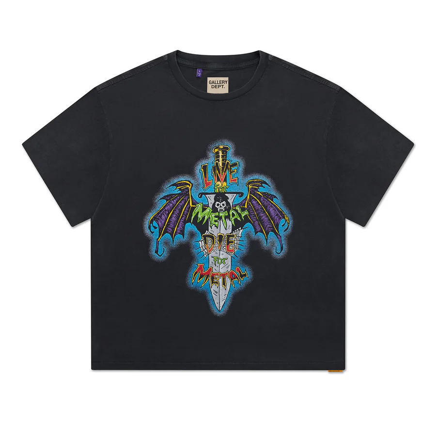 LIVE FOR METAL TEE Vintage black front LIVE FOR METAL TEE Vintage black front