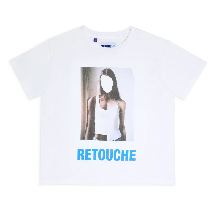 RETOUCHE NAOMI WOMEN'S TEE White front RETOUCHE NAOMI WOMEN'S TEE White front