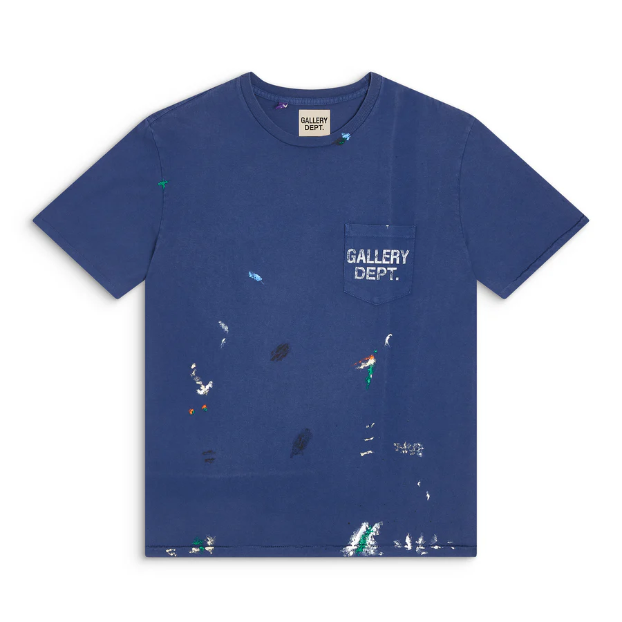 VINTAGE LOGO PAINTED TEE Navy front VINTAGE LOGO PAINTED TEE Navy front