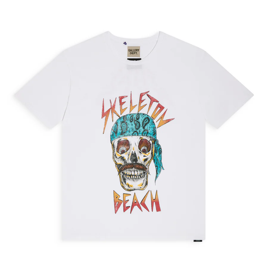 GALLERY DEPT SKELETON BEACH TEE CLEAN WHITE FRONT GALLERY DEPT SKELETON BEACH TEE CLEAN WHITE FRONT