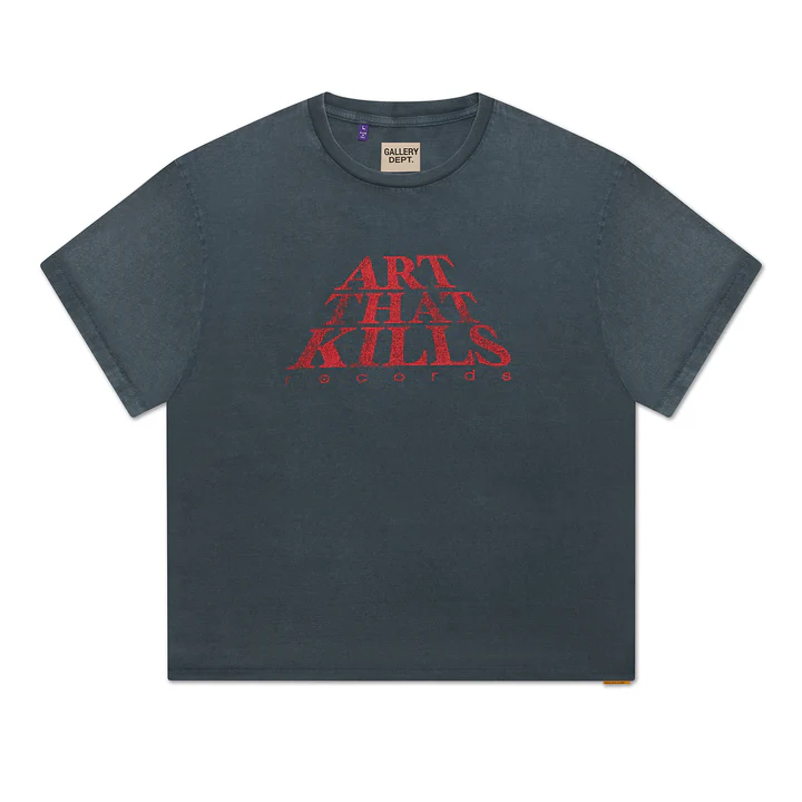 GALLERY DEPT THE FORCE LOGO TEE LIGHT VINTAGE BLACK FRONT GALLERY DEPT THE FORCE LOGO TEE LIGHT VINTAGE BLACK FRONT