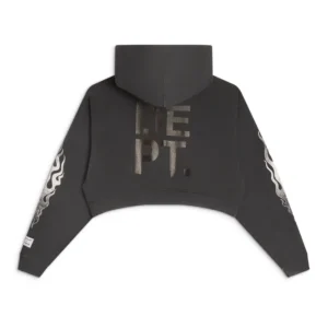 WOMEN'S CROPPED FLAMES HOODIE back