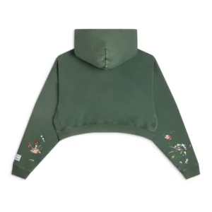 WOMEN'S CROPPED PAINTED LOGO HOODIE back